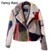 Real Fur Sheepskin Coats for Women Winter Fashion Wool Coat Female Warm Outwear Patchwork Sheep Shearing Jacket 210910