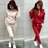 Sport kostym Kvinnor Höst Vinter TrackSuit Casual Solid Sportkläder Running Jogging Suits Hoody Sweatpants 2pcs Sets Kläder Y0625