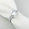 ela 2 peças 925 anéis de casamento de prata esterlina conjunto de 19ct em forma oval aaaaa anel de noivado de jóias de zircão BR0943 21102228844