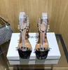 Официальные качественные шлепанцы Amina Туфли-лодочки с ремешком на пятке, украшенные кристаллами Muaddi Restocks Begum Slingbacks Высокий каблук 10 см