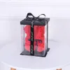 25cm ursinho de peluche subiu com caixa coração vermelho flor artificial decoração presentes para mulheres dia dos namorados dia materna suprimentos 210317