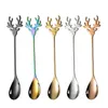 304 Rostfritt ståltecknad Elk Kaffeskedar Dessert Spoon Intressant Nyårsgåva Stirring Spoon T2i53130