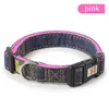 Denim Nylon Dog Collar Justerbar Hållbar tung tunga små medelstora hundar perfekt för att gå med utbildning m blå333m