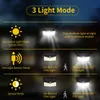 208 LED Açık İnsan Hareket Algılama Lambası 1400LM 3Modes Güneş Enerjili Duvar Işık - Soğuk Beyaz 1 adet