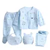 5pcs/set Unisex Newborn Baby Clothing Suits 0-3 Months Infant Cartoon Cotton Baby Girl Outfit Baby Boy Clothes Gift G1023