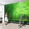 Modern 3d tapet Jade Bamboo Forest Lawn Vit Dove Inomhus Anpassad Vardagsrum Sovrum TV Bakgrund Väggdekorationsmaterial