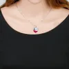 Colliers de pendentif en verre de cristal en forme de coeur pour femme femme bijoux coeur Collier de la fête des mères pour cadeau de maman