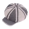 2022 New Dark Grey Patchwork Cotton Octagonal Hat Women Distress Painter Cap Autumn Winter Men Newsboy Caps Whole205i