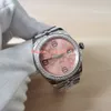 Fashion BP Ladies Womens Wristwatches Watch 116200 36mm Pink flower dial Stainless Steel Blue Luminescent Sapphire Glass jubilee Women's Watchesbracelet