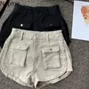 Nepoel denim shorts vrouwen zomer vintage grote zak effen korte jeans vrachtbroek Koreaanse casual hoge taille baggy jeans algemene 210422