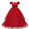 Girl's Dresses Princess Dress For Wedding Formal Floral Long Prom Graduation Gown Teenager Girl Year Vestidos 10 14 Years