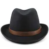 Uomo Donna Misto lana Classico Homburg Cappelli Festa Fedora Caps Outdoor Trilby Sunhat Jazz Inverno Caldo Taglia regolabile M-L