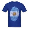 Men's T-Shirts Argentina Flag Fingerprint T-shirt For Man Black Tees Vintage T Shirt Summer Cartoon Clothing Groups Student Tshirt Cotton