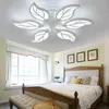 天井照明モダンな葉アイアンアートランプRCスイッチステップレスダム照明照明リビングルームの寝室のダイニング照明のためのLED