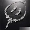 Boucles d'oreilles collier ensembles de bijoux femmes ensemble tout Match élégant strass réglable chaîne d'extension livraison directe 2021 Meu8F