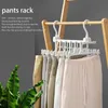 Sacos de lavanderia multi-função magia secagem calças titular rack roupas guarda-roupa loja dobrável duplo gancho à prova vento cabide