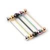 Ohrstecker, 1 Paar, lange industrielle Barbell-Ohrringe, modisch, 14 g, mehrere Farben, Edelstahl, Piercing, Punk, Gothic-Schmuck