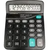 Calcolatrici solari 837 a 12 cifre, calcolatrice per studenti con doppio alimentatore Materiale scolastico per ufficio nero 2021