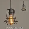 Lamp Covers & Shades Black Thread Industrial Iron Pendant Shade Light Bulb Cage Lighting Fixtures American Rural Style For Living Room Bedro