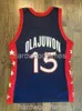 Stitched Custom Vintage HAKEEM OLAJUWON # 15 Dream Team Champion Jersey Uomo Donna Youth Basketball Maglie XS-6XL