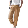Damesbroek Capris Europese en Amerikaanse zomer nieuwe stijl solide kleur casual elastische high taille rechte broek vrouwen