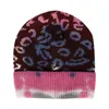 Świąteczny Kapelusz Dzianina Wełna Tie Dye Caps Leopard Ciepła kobieta Mężczyzna Gruba Chłopiec Dziewczyna Czaszka Czapka Czapka Hip Hop Cap T2i53091