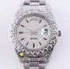 Designer Watches 43mm Date 228396 Asian 2813 Automatic Mens Watch 228398 Gypsophila Rome Markers Steel Big Diamond Bezel Bracelet Bling