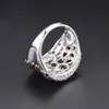 Hutang Silver Bague 925 Gemstone 5.5ct Red Garnet PomeGranate Anneaux de bijoux fins pour femmes pour Noël