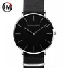 日本クォーツMOVTメンフフルブラックスリムシンプルユニセックス腕時計ファッションブランドスポーツカジュアル防水ウォッチ腕時計Relogio Masculino 210527