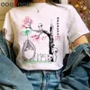 토토로 스튜디오 Ghibli 하라주쿠 카와이 티셔츠 Ullzang Miyazaki 하야오 Tshirt 재미있는 만화 티셔츠 귀여운 애니메이션 탑 티 여성 X0628
