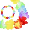 Flor Hawaiian LEIS Garland Colar Dress Distress Pool Decor Party Hawaii Beach Party Flowers Flores Diy Party Supplies Decoração #632 Q0812