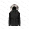 Jackets de inverno de alta qualidade masculina suétera Roupa Real Wolf Peur Fashion grossa quente casual 90% pato branco doudoune homme casacos com capuz