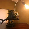 Bordslampor Creative Lamp Angler Fish With Flexible Holder Art Home Bar Cafe Decoration Ornament254K