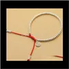 Charm Bracelets Jewelrysale S925 Sterling Sier Beads Bracelet Handmade Lucky Red Rope Bangle Njewelry Dff0550 Drop Delivery 2021 P4Mhi