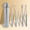 5pcs Stainless Steel Portable Toothpick Oral Care Toothpick Holder Tool Set2934857