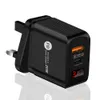 Display a LED Caricatore da muro PD tipo 20W Adattatore di ricarica rapida USB-C QC 3.0 EU US UK Ricarica rapida con scatola al dettaglio Per smartphone