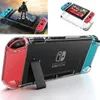 För Switch Case Hard Shell Löstagbart kristallskyddsfodral Transparent Cover Console Game Controllers Joysticks