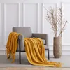 Summer Wave Stripe Throw Blanket Cute Tassel Home Decorative Knitted Sofa Bed Plaid Comfy Office Outdoor Warm Blankets