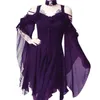 Casual Dresses Sleeveless Female Gothic Dress, Elegant Evening Dress With Black V-collar, Witch, Halloween