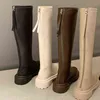 2022 Brand Women's Winter Boots Long Knee-high Luxury Chelsea Platform Shoes Zipper Round Toe Chunky Thigh High Boots Zapatos 211116