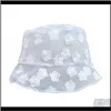 ワイドブリム帽子キャップ帽子、スカーフグローブファッションアザラシウーマンシアーレースバケツ帽子花刺繍フリルエッジ折りたたみ式漁師キャップ