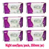 6 pacotes 48 pcs coojoof anion guardanapos sanitários Toalhas de papel sobre o uso da noite 5pcs / Pack 350mm / pc Nenhum forro de dia do agente fluorescente