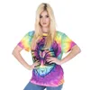 Nouvelle Arrivée Femmes À Manches Courtes t-shirt Coloré Alien Impression Tee Shirt Mode Casual Long T-Shirt 210324