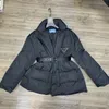 Womens jas donsjassen jassen winter lange jas warme mode parka's met riem dame katoen bovenkleding grote zak