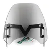 Universal 5-7 '' Fumo Rodada Farol Fronting Fairing Motocicleta Windshield Windscreen com LED