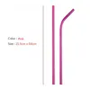 Drinking Straws Reusable Straw Set 304 Stainless Steel High Quality Metal Colorful With Cleaner Brush Bag Bar Accessory271c