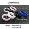 Кластерные кольца Дикарлун Черно -белый розовый синий керамика 4 мм 6 Ромб Кольцо Ювелирные изделия для женщин Симпатичный минималистский размер 7 8 9