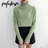Kvinnors tröja Turtleneck Trending Fashion Topp Höst och Vinter Koreansk Pullover Knitwear 211007