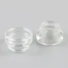 30 x 3G Traval Creme de vidro pequeno compõem frasco com tampas de alumínio branco PE PAD 1 / 10oz embalagem de recipiente cosmético