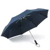 本物のブランドの大きな折りたたみ傘雨1.2メートルのビジネスの男性自動傘の防風性の男性のパラソルダークブルーとブラック210925